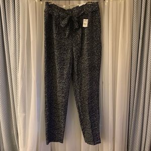 NWT Express Black + White Tie Waist Pants
